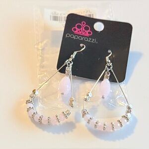 Paparazzi Silver and Blush Pink Dangle Earrings